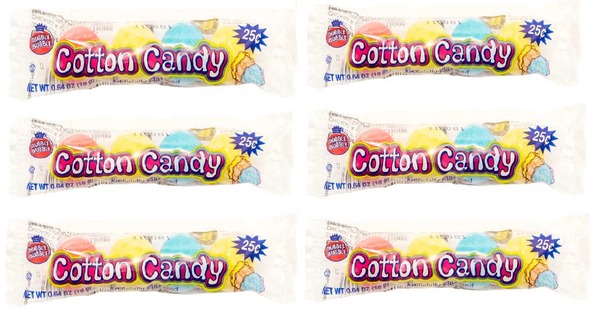 Dubble Bubble Cotton Candy Chewing Gum 4 Ball Sleeve (18g) - Pack 6 ...