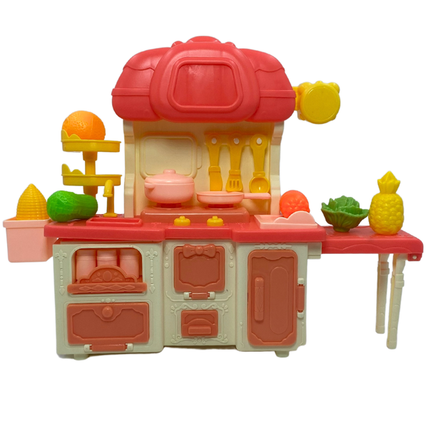 Realistic Kitchen Toy Montessori Kids Pretend-Play Toy Pink