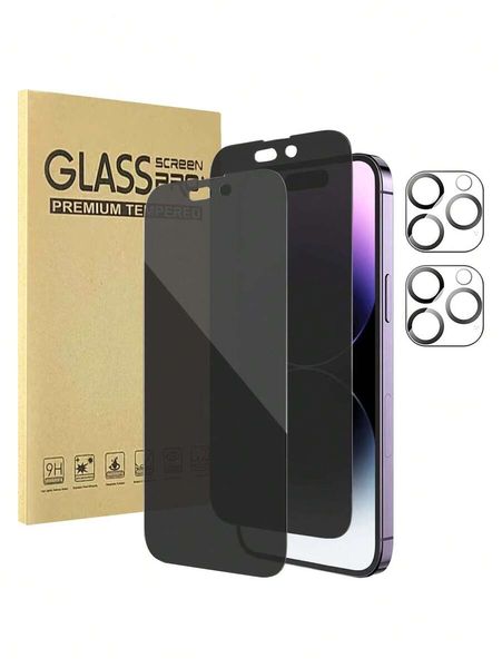 2pcs Privacy Screen Protector &amp; 2pcs Camera Lens Protector