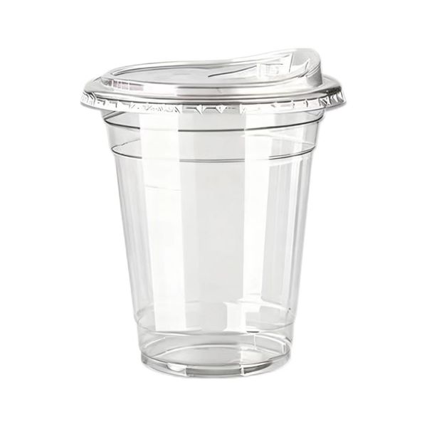 400ml 50 Pack Disposable Plastic Coffee Drinking Cups with Lid