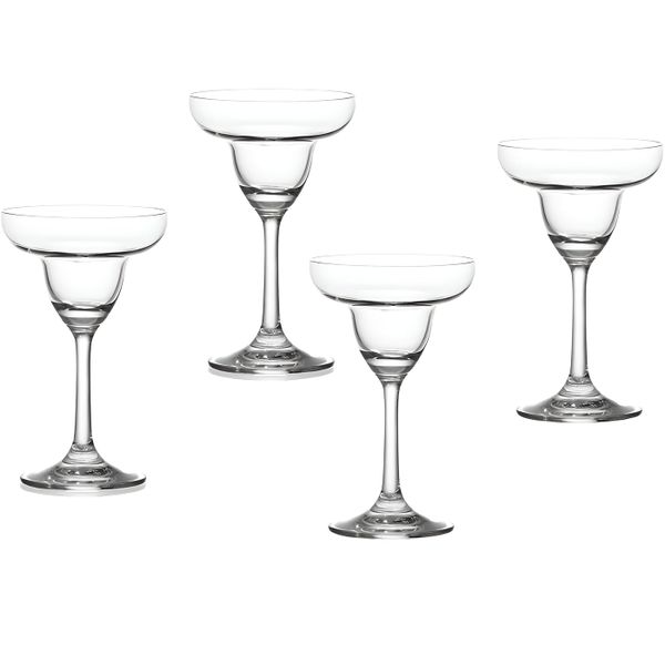 Elegant Glass Margarita Cocktail Glass Set for Parties - 4 Pieces - Clear