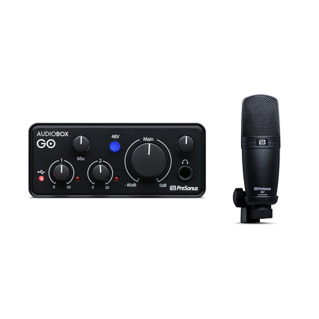 PreSonus Audiobox GO with M7 Microphone and Eris E4.5 Studio