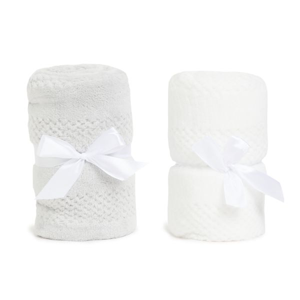 George &amp; Mason Baby - 200GSM Waffle Blanket Value Pack - Grey &amp; White