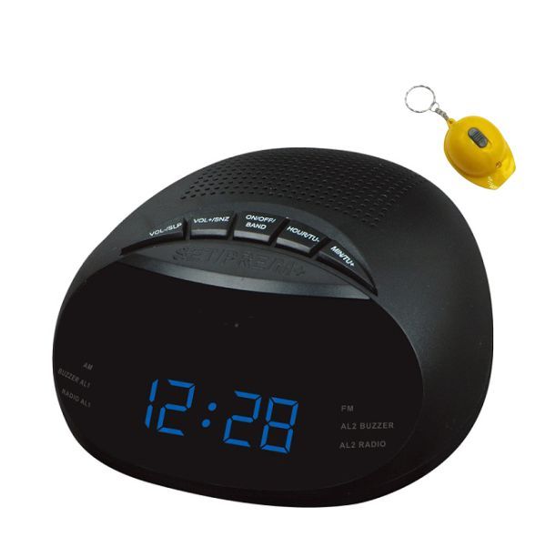 Wolulu AS-51704 AM/FM Alarm Clock Radio and Opener Keychain