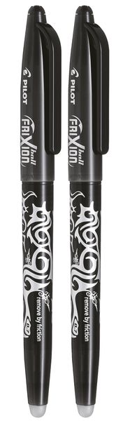 Pilot Frixion Ball Erasable Ballpoint Pen Pack of 2 - Black