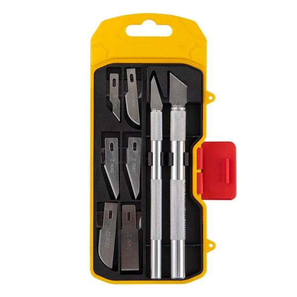 High Carbon Steel 10 Piece Multifunction DIY Craft Knife Kit with Color Box