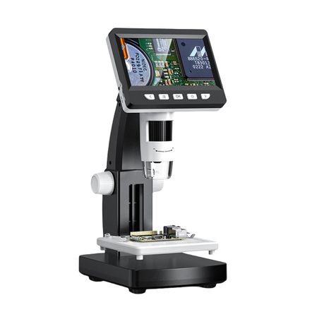 DW Digital Microscope With 4.3 Inch IPS Screen 50 to 1000X 2MP With 8 LED