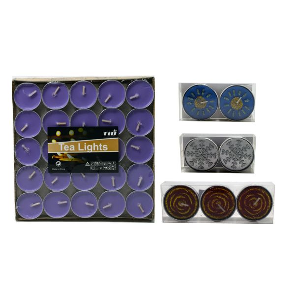Tealight Candles Combo-Set of 32 Pieces - Purple, Blue, White and Red