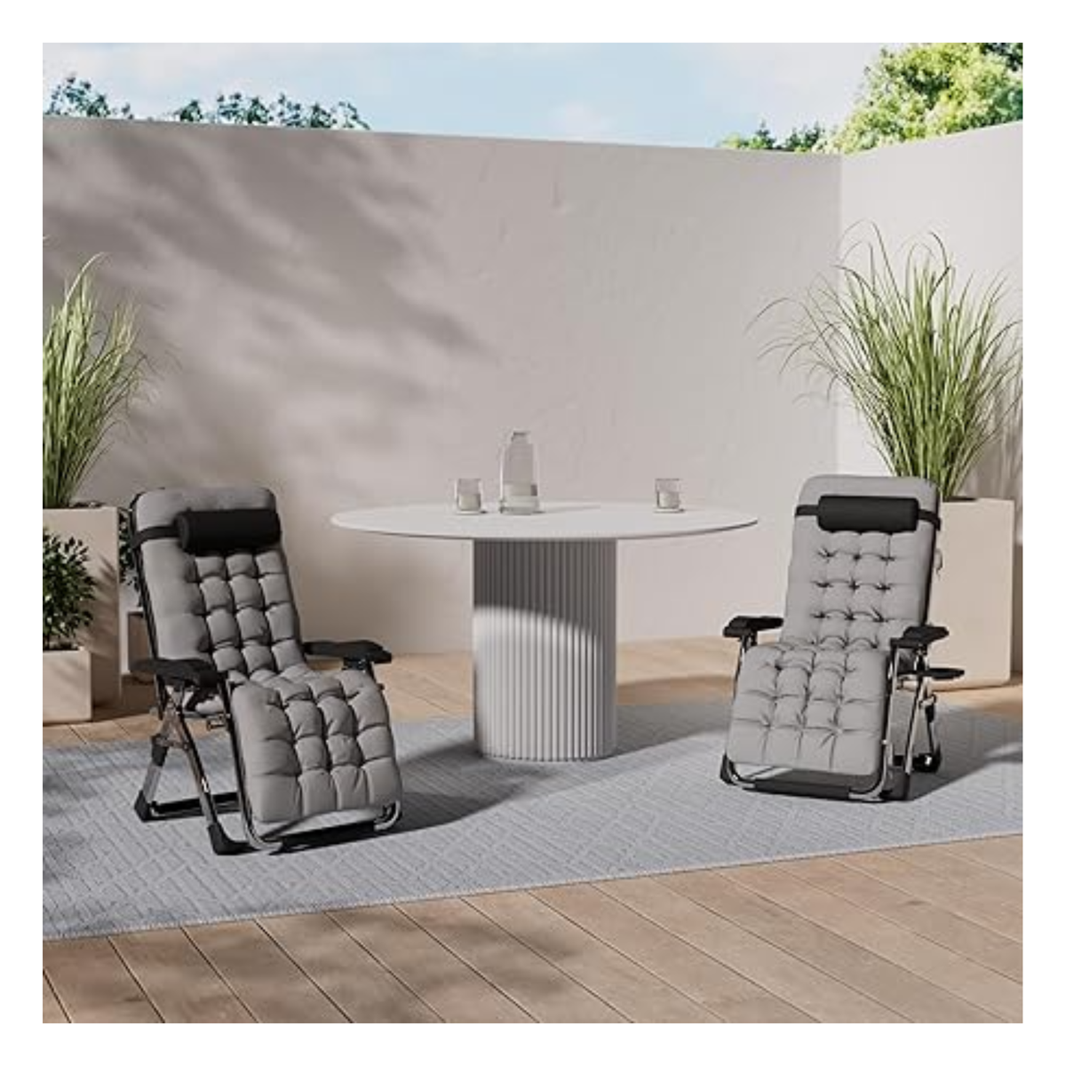 Padded Lounge Recliner Chair with Removable Cushion - Foldable