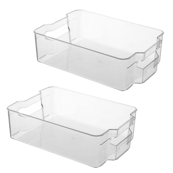 Pack of 2 Multi-Functional Storage Organiser Tubs - Medium