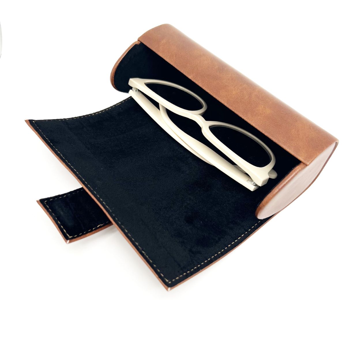 ガラスケース・ディスプレイケース Set of 3 Vintage Glass Cases (L,M,S) PU Leather Hard Shell Vintage Glasses Case | Shop Today. Get it