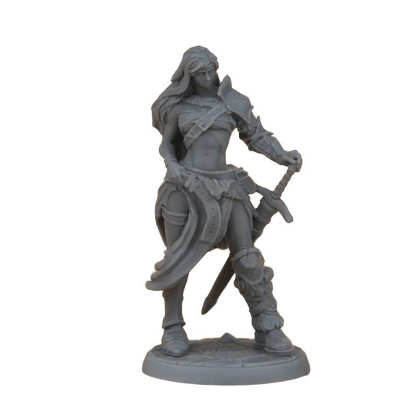 Mini Female Barbarian Resin Miniature Model Dungeons and Dragons