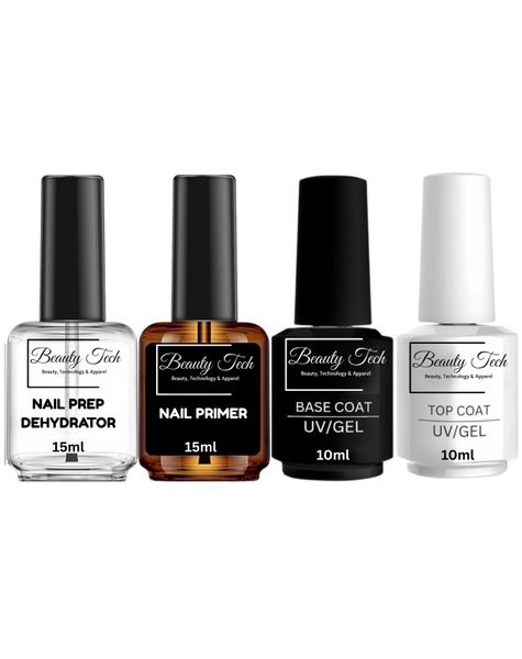 Beauty Tech 4 In 1 Nail Prep , Primer , Base &amp; Top Coat Set