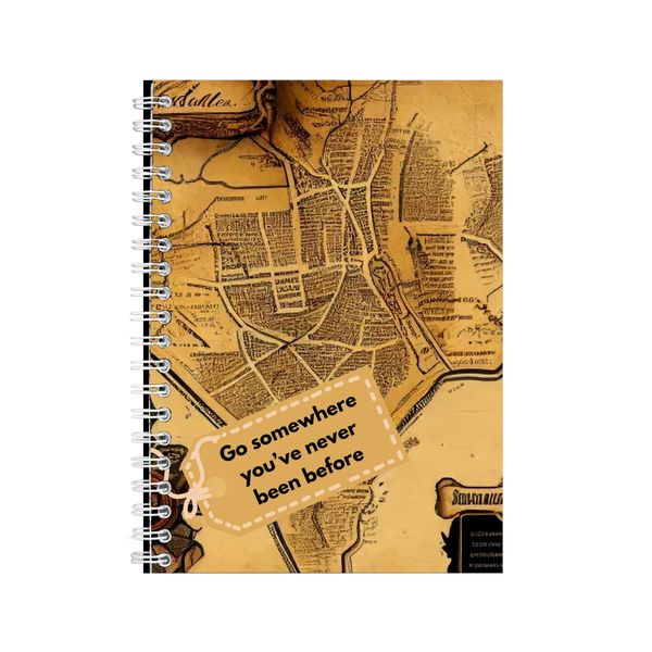 Go somewhere A5 Notebook Spiral and Lined Travel Graphic Notepad Present103