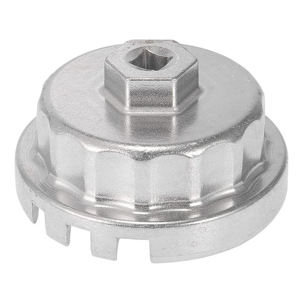 Oil Filter Cap Wrench 14 Flutes 4 Slots Removal Tool ,Silver White