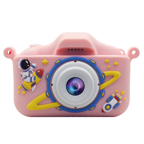 Pink Space-themed Kids Camera with Astronaut Design HD dual cameras