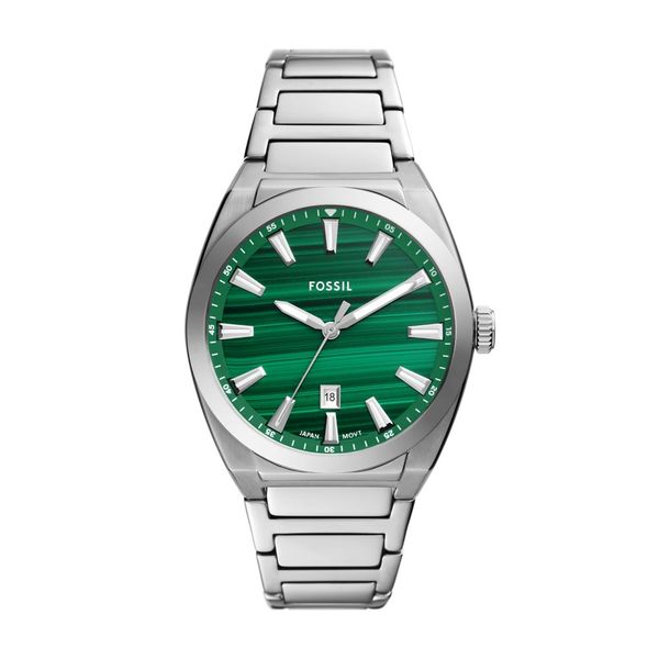 Fossil Everett Silver Stainless steel Mens Watch-FS6056