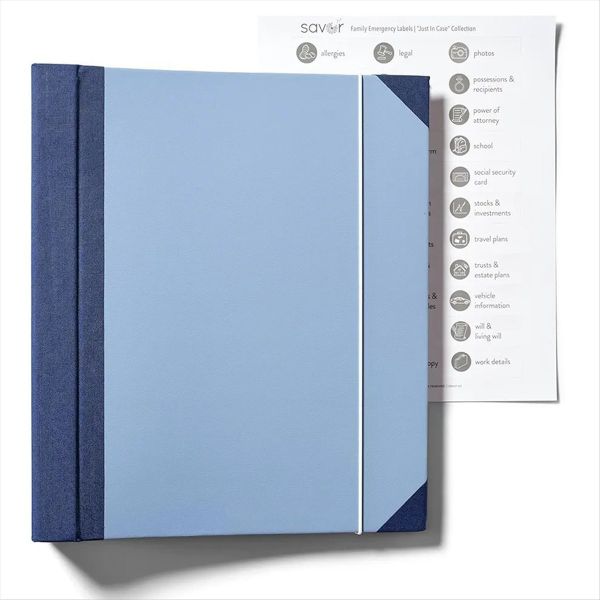 Expanding Folder With Notebook Storage Bag For Office/School Blue