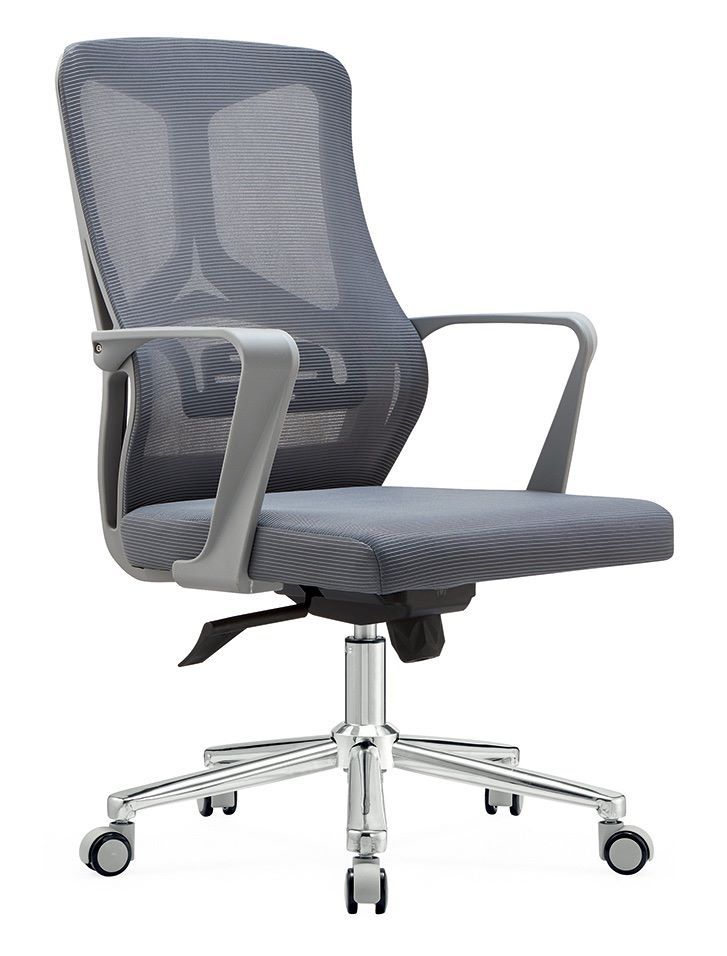 Medium Back Ergonomic Office Chair in Grey Colour