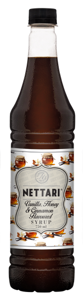 Nettari Vanilla, Honey &amp; Cinnamon Flavoured Syrup 750ml