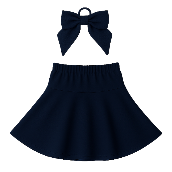 Kids-Skort &amp; Hairpiece-Navy