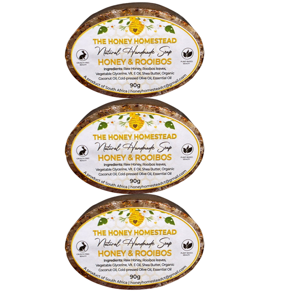 The Honey Homestead Natural Soap Set of 3 - Honey &amp; Rooibos Blend