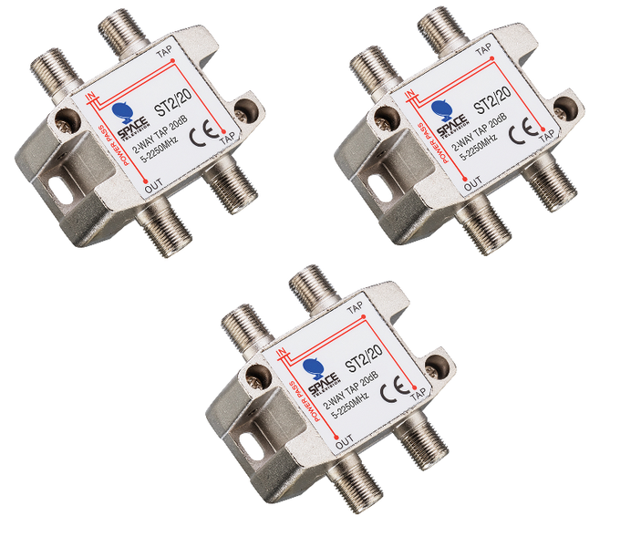 Space TV Satellite IF Tap - 2 Way - 20db (5 – 2250MHz) - 3 Pack