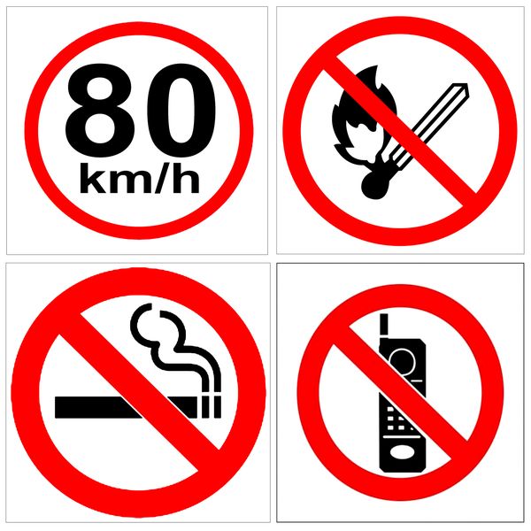 Danger Flammable Sign 19x19cm - 4 Pack