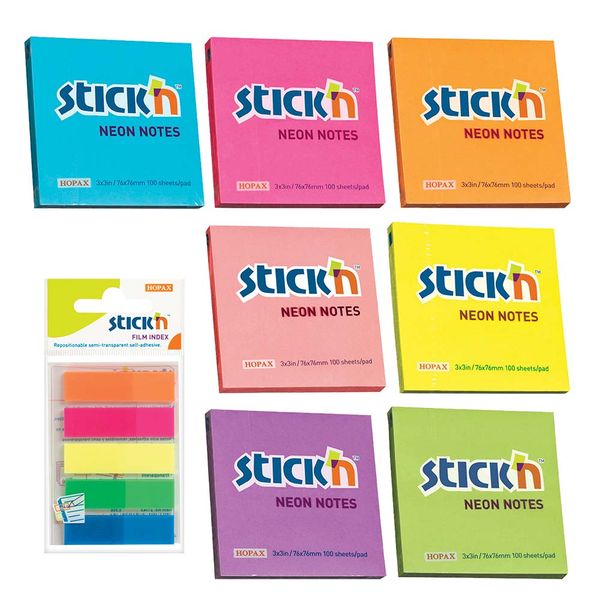 Stick 'n Neon Notes and Film Index Tab Variety Pack
