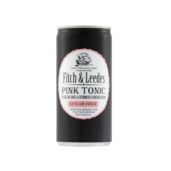 Fitch &amp; Leedes Sugar Free Pink Tonic - 12 x 200ml Cans | Sugar-Free
