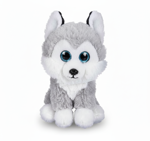 Plush Husky Dog Toy with Big Blue Eyes - 23 cm Soft Cuddly Stuffed Animal