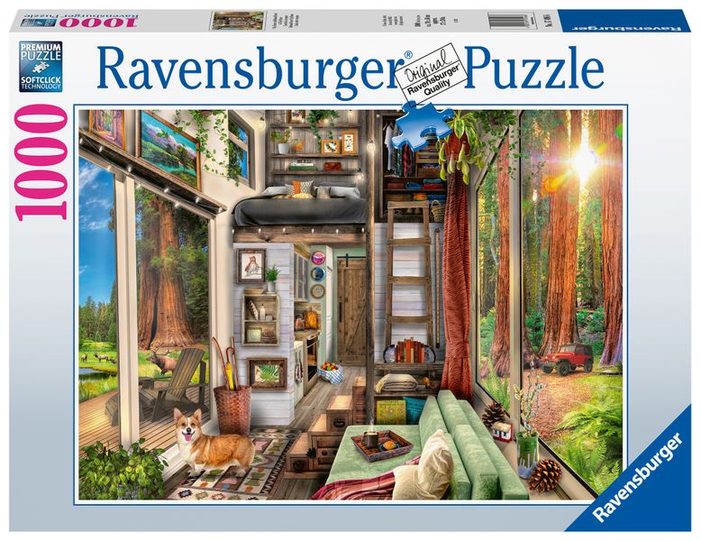 Ravensburger 1000 Piece Puzzle Redwood Forest Tiny House