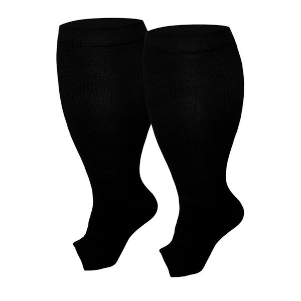 Plus size wide calf sports compression socks