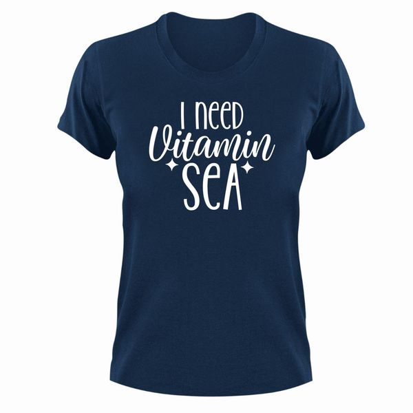 Vitamin T-Shirt Gift Navy for Christmas Birthday Beach Sea