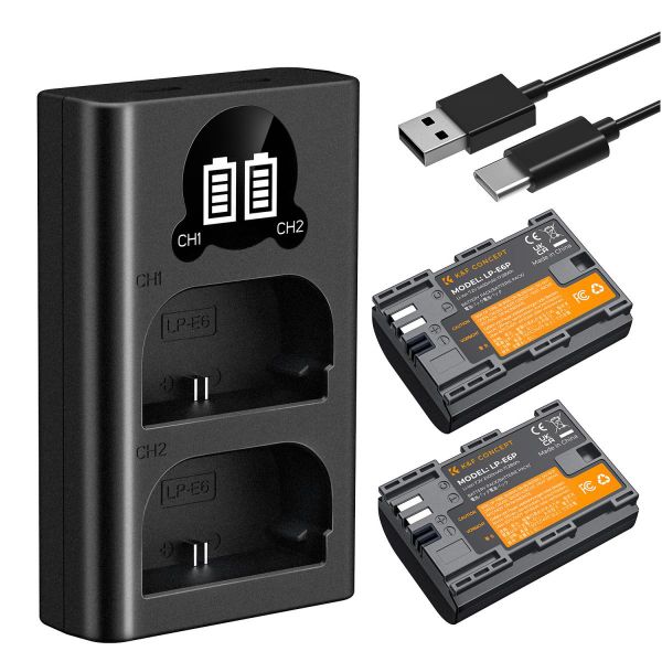 K&amp;F LP-E6P Kit for Canon - 2 Batteries and Dual Charger | KF28.0093