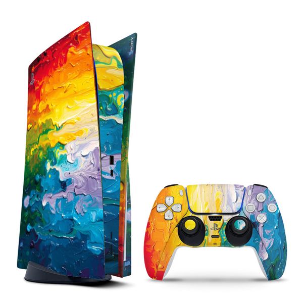 Decal Skin Compatible with PS5 (Disc) - Vibrant Rainbow Melt (Decal Only)
