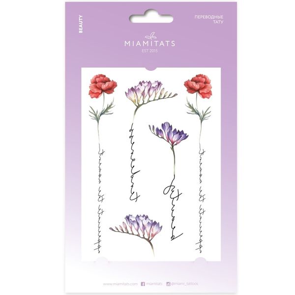 Set of Temporary Tattoos BEAUTY (5 tattoos)