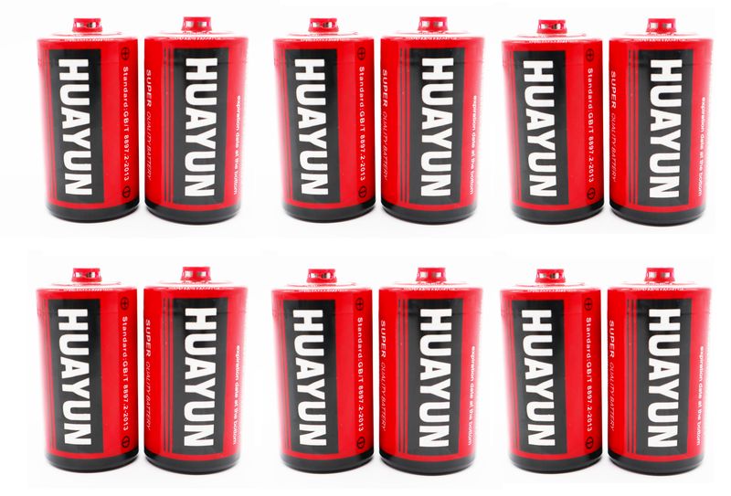 Huayun R20 1.5V Size D UM-1 - 12 Pack