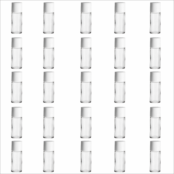 10ml Glass Roll-On Bottles with White Lid - 25 Pack for Oils &amp; Perfumes