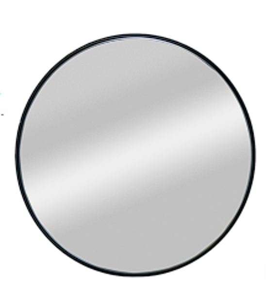 Aluminium Round Mirror Black 711 mm