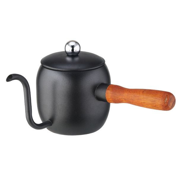 500ml Wooden Handle Stainless Steel Tea Dripper Coffee Kettle-Silver