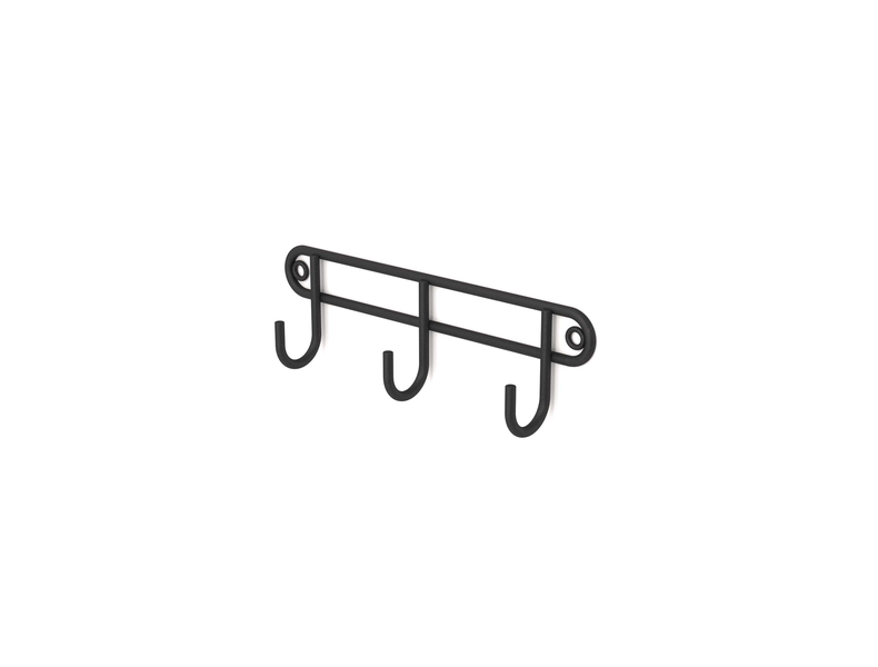 Steelcraft - 3 hook rack (Wall Mounted) - Matt Black