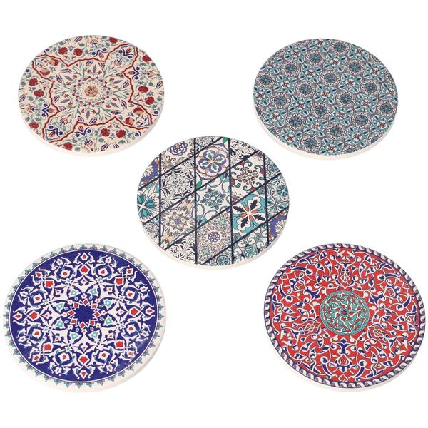 Danny Home Round Porcelain Printed Coaster 10cm 12 Piece