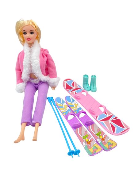 Beauty Ski Doll Playset - Fashion Doll with Skis, Snowboard and Accessories