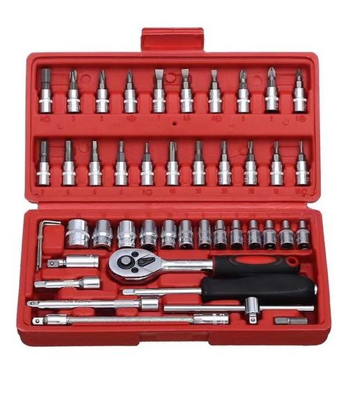 46pc Piece 1/4" Socket Tool Set
