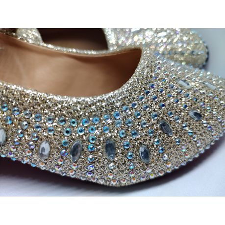 Champagne sparkly shoes best sale