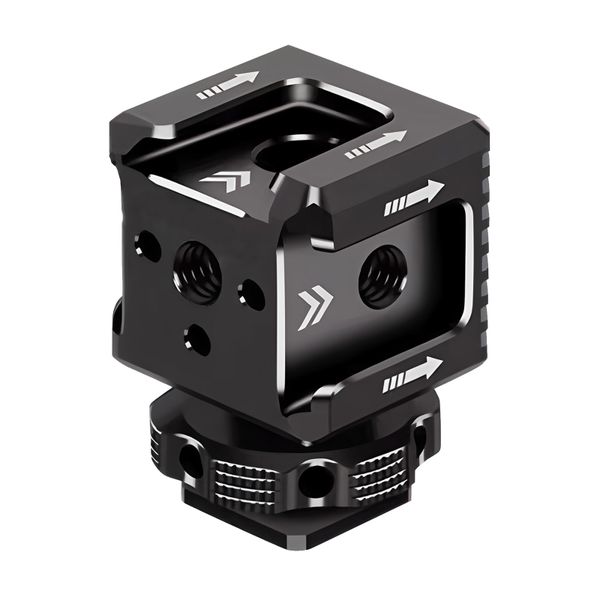 Triple Cold Shoe Mount with 3 Port, Camera Hot Shoe Extension Bracket