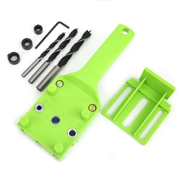 8pc Doweling Jig Kit - Handheld Drill Guide for 6, 8, 10mm Woodworking