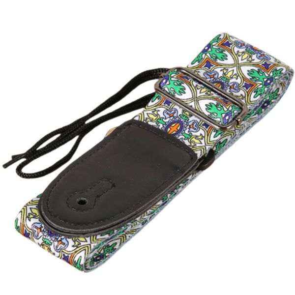 Adjustable Woven Braided Guitar Straps with Leather Ends