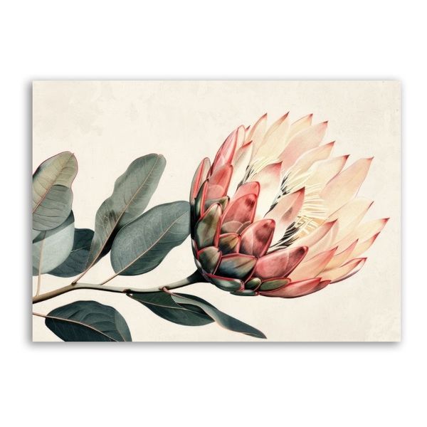 Pastel Protea Canvas Floral Wall Art